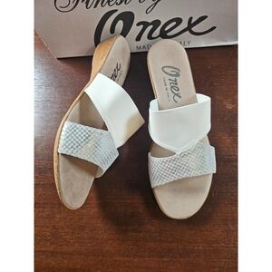Onex Womens Izabel Slip-on Slide Wedge Sandal - White Size 8 New in box